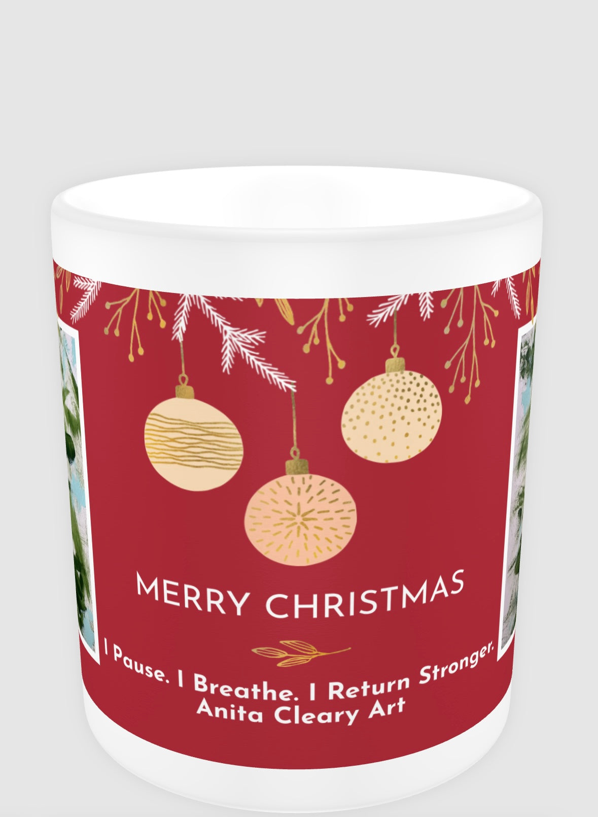 Abstract Art Christmas Mug with Motivational message