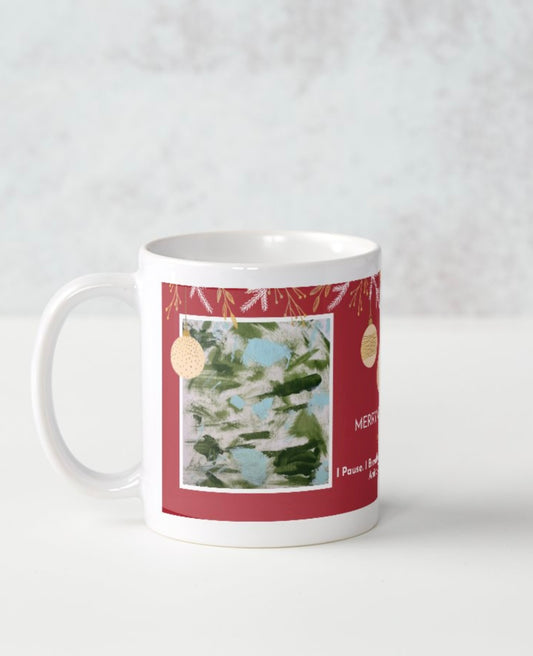 Abstract Art Christmas Mug with Motivational message